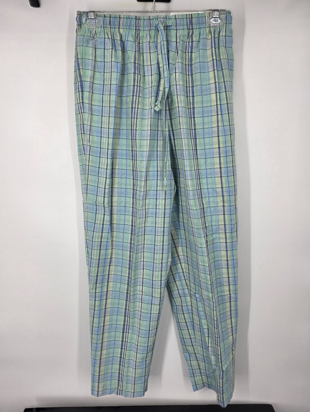 Alfred Dunner Vintage Pastel Plaid Elastic Waist Pants Size 10 Green Blue